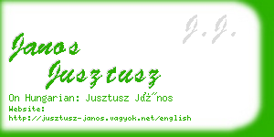 janos jusztusz business card